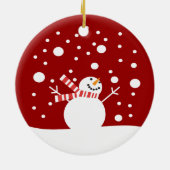 Winter Holiday Snowman Keramisch Ornament (Achterkant)