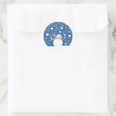 Winter Holiday Snowman Ronde Sticker (Tas)