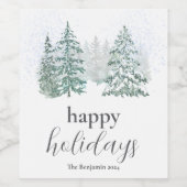 Winter Holiday Wijn Etiket (Enkel label)