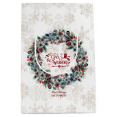 Winter Holiday Wreath 'Dit is het seizoensmonogram Medium Cadeauzakje (Voorkant)