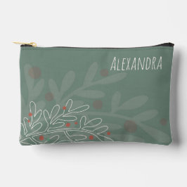 Winter holidays mistletoe personalised name text etui