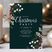 Winter Holly Berries Floral kerstfeest Kaart