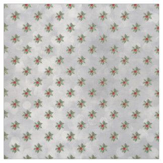 Winter Holly Berry Pattern Fabric Stof
