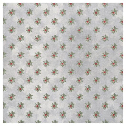 Winter Holly Berry Pattern Fabric Stof (Swatch)