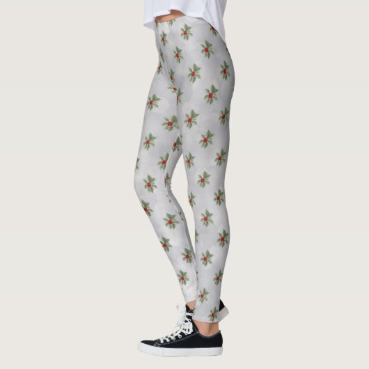 Winter Holly Berry Pattern Leggings (Links)