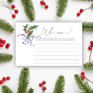 Winter holly branch Wie ben ik vrijgezellenfeest s Briefpapier