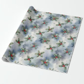 Winter Holly Christmas Cadeaupapier (Uitgerold)