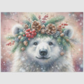 Winter Holly Crown Polar Beer Decoupage Tissuepapier (Voorkant)