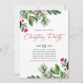 Winter Holly en bessen Kerstfeest Kaart (Voorkant)