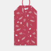 Winter Holly en Pine Wreate Kerstmis Cadeaulabel (Achterkant)