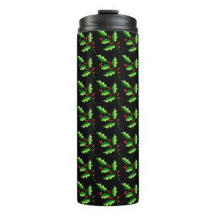 Winter Holly Kerstmis Thermische Tumbler Thermosbeker