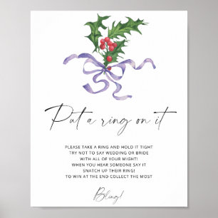 Winter holly krans - zet een ring op het spel post poster