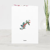 Winter Holly Red Robin Kerstmis Feestdagen Kaart (Achterkant)