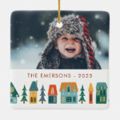 Winter Home Foto Keramisch Ornament (Achterkant)