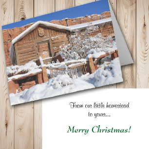 Winter Homestead Kerstmis Feestdagen Kaart