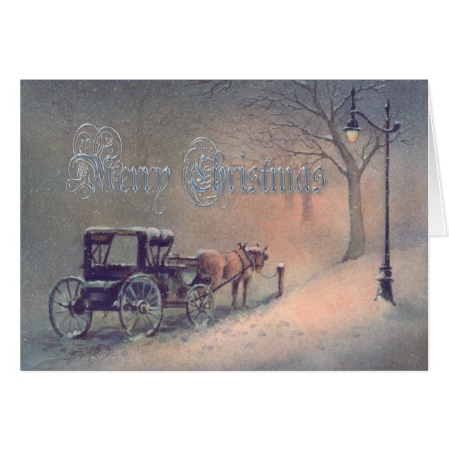 WINTER HORSE & BUGGY DOOR SHARON SHARPE (Voorkant Horizontaal)