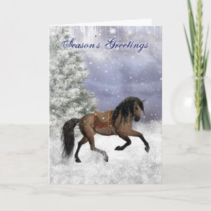 Winter Horse, Equine Fantasy Vakantie Groeten Feestdagen Kaart