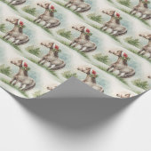 Winter Horse Gift Wrap with Santa Hat Cadeaupapier (Hoek)