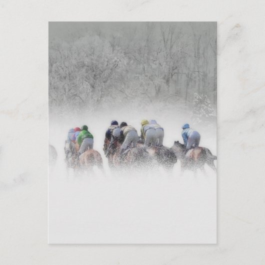 Winter Horse Race Briefkaart (Voorkant)