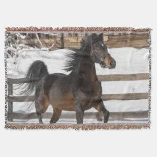Winter Horse Sherpa Blanket Deken