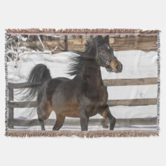 Winter Horse Sherpa Blanket Deken (Voorkant)