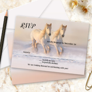 Winter Horses Wedding RSVP Kaart