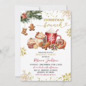 Winter Hot Cacao en Cookies Kerst Brunch Kaart (Voorkant)