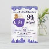 Winter Hot Cocoa Anniversaire Fête Invitation (Debout devant)