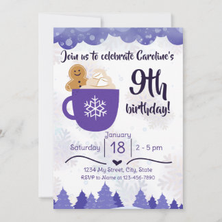 Winter Hot Cocoa Anniversaire Fête Invitation