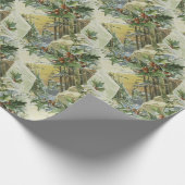 Winter House Vintage Illustration Cadeaupapier (Hoek)