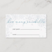 Winter "How Many Snowballs" Guessing Game Card Informatiekaartje (Voorkant)
