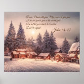 Winter huis bos - Johannes 14:27 Bijbel Verse Poster (Voorkant)