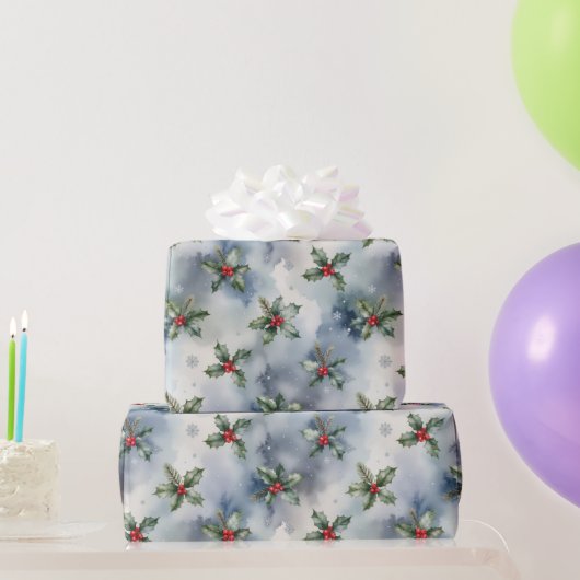 Winter Hulst Kerstmis Cadeaupapier (Feestgeschenken)