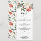 Winter Hulstbessen en Bloem Kerst Dinner Menu (Voorkant / Achterkant)