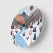 Winter Hunting Fox Ronde Klok (Hoek)