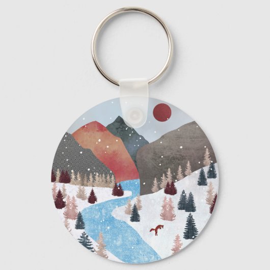 Winter Hunting Fox Trucker Hat Sleutelhanger (Achterkant)