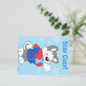 Winter husky postcard briefkaart (Staand voorkant)