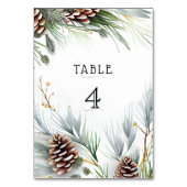 Winter Huwelijk Dennenkegels Sneeuw Dennentakken Kaart (Voorkant)