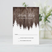 Winter Huwelijk Rustieke Houten Reactie RSVP Kaart (Staand voorkant)