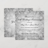 Winter Huwelijksjubileum Feestelijke Bokeh Zilver Kaart (Voorkant / Achterkant)