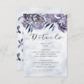 winter hydrangea floral Guest Information Kaart (Voorkant / Achterkant)