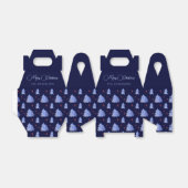 Winter Ice Blue Trees Holly Berries Kerstmis Bedankdoosjes (Uitgevouwen)