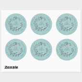 Winter Ice Blue Wreate kerstkaart Ronde Sticker
