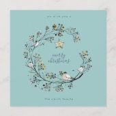 Winter Ice Blue Wreate Kerstmis | Nieuw jaar Feestdagenkaart (Voorkant)