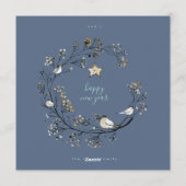 Winter Ice Blue Wreate Kerstmis | Nieuw jaar Feestdagenkaart (Achterkant)