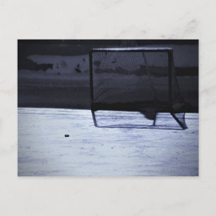 Winter Ice Hockey Puck Empty Net Briefkaart