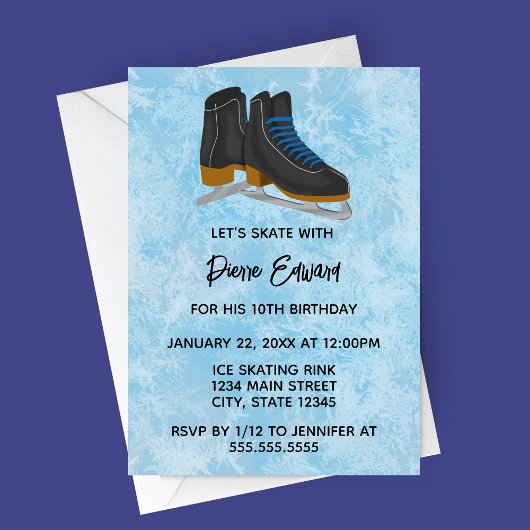 Winter Ice Skates Birthday Invitation