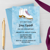 Winter Ice Skates Birthday Invitation Kaart