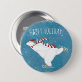Winter Ice Skating Polar Beer Button (Voorkant /achterkant)