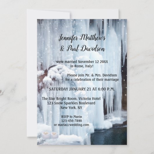 Winter Ice Sparkles Weduwen Alleen ontvangst Kaart (Voorkant)